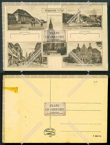 Orig. AK Hamm Westfalen Bahnhof Oberlandesgericht Amtsgericht Staendehaus 1926