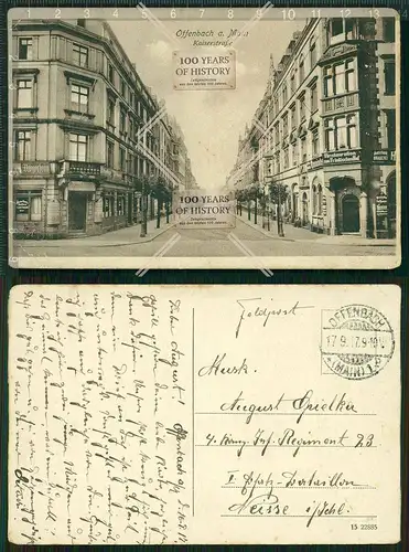 Orig. AK Offenbach am Main Kaiserstraße gel. 1917 Feldpost