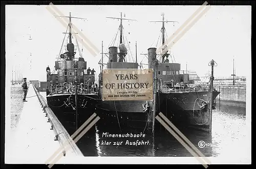 Foto Minensuchboot Minenräumboot Böcke klar zur Ausfahrt 1. WK ab 1914 Kaiser