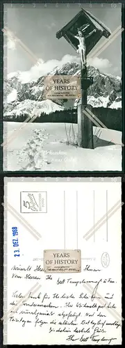 Orig. AK gesegnete Weihnachten und ein gutes neues Jahr Schneelandschaft Berge 