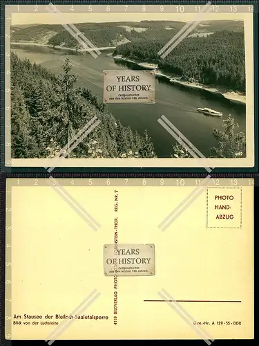 Orig. AK Stausee der Bleiloch Saaletalsperre Totenfels bei Zoppoten uvm. 1936