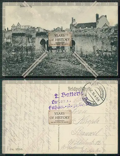 AK 1.WK Somme Py Sommepy Tahure Marne Feldpost 1916 gelaufen Kriegszerstörung 