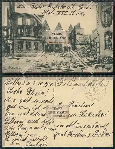 AK 1.WK zerstörtes Dorf Frankreich Feldpost 1914 weitere Beschreibung siehe Ka