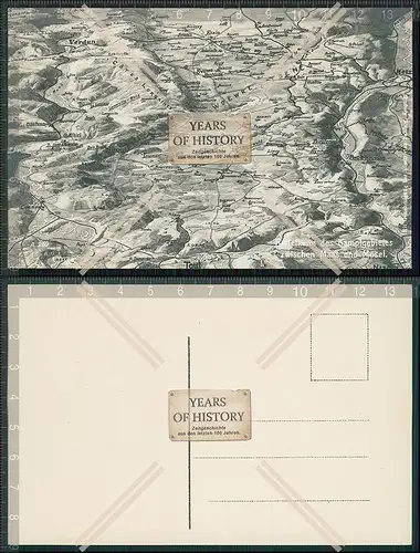 AK 1.WK Reliefkarte des Kampfgebietes Zwischen Maas und Mosel