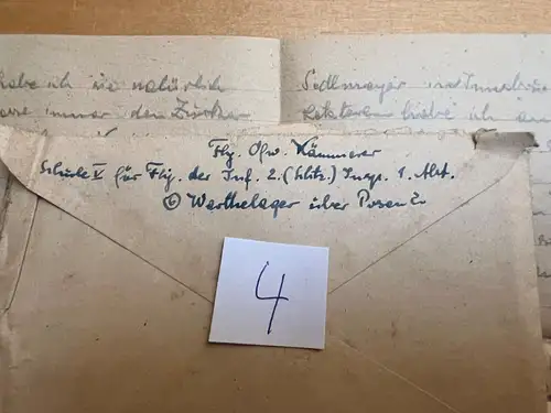 Feldpostbrief n. Wetzlar Gießen 1945 - Warthelager Posen Schule V Fahnenjunker 4