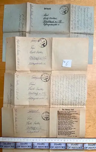 4x Feldpostbrief 1943 Russ. FPN 16205 - H. Vatter Weilbach Flörsheim Oberursel 6