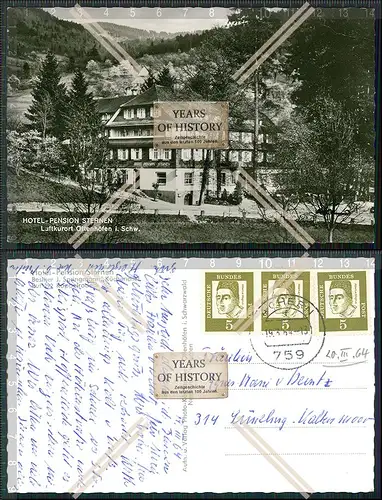 Foto AK Ottenhöfen Schwarzwald Gasthaus Pension zum Sternen Karte gelaufen 