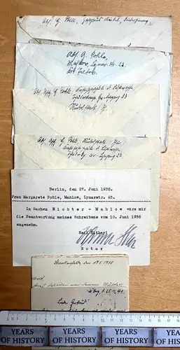 6x Brief 1938 Kraftfahrschule Luftwaffe Rudolstadt von H. Pohle aus Mahlow Bbg 6