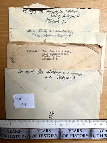 4x Brief 1938 Kraftfahrschule Luftwaffe Rudolstadt von H. Pohle aus Mahlow Bbg 1
