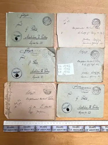 6x Feldpostbrief 1942 FPN 19671  - Ln.Rgt.15 - H. Pohle aus Blankenfelde Mahlow