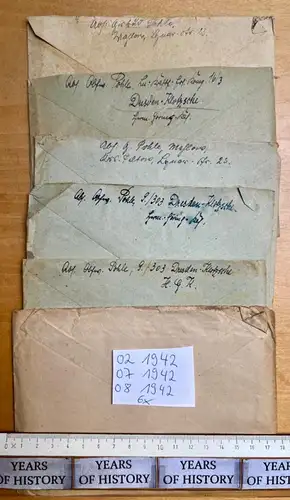 6x Feldpostbrief 1942 FPN 19671  - Ln.Rgt.15 - H. Pohle aus Blankenfelde Mahlow