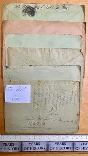 6x Feldpostbrief 10. 1941 FPN 19671 Ln.Rgt.15  H. Pohle aus Blankenfelde Mahlow