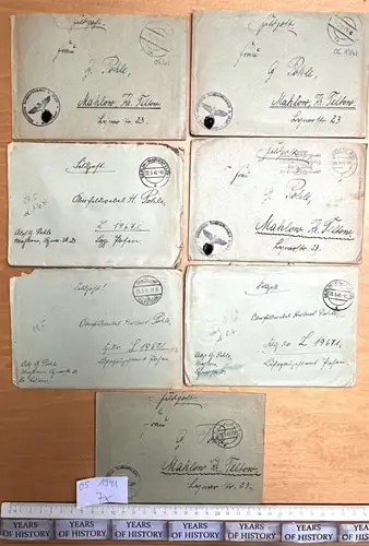 7x Feldpostbrief 05. 1941 FPN 19671 Ln.Rgt.15   H. Pohle aus Blankenfelde Mahlow