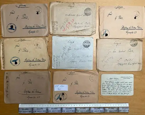8x Feldpostbrief 08. 1940 FPN 19671 Ln.Rgt.15 - H. Pohle aus Blankenfelde Mahlow