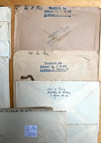 11x Feldpostbrief 07. 1940 FPN 19671 Ln.Rgt.15 H. Pohle aus Blankenfelde Mahlow