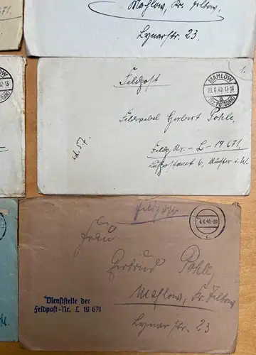 15x Feldpostbrief 06. 1940 FPN 19671 Ln.Rgt.15 Herbert Pohle Blankenfelde Mahlow