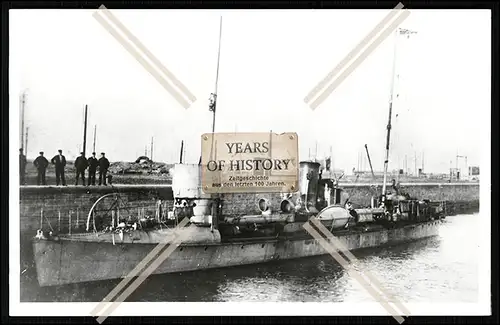 Foto Küstentorpedoboot A 8 Minensuchboot - Flandern Zeebrügge Ostende 1916-18