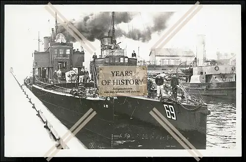 Foto Küstentorpedoboot A 69 Minensuchboot - Flandern Zeebrügge Ostende 1916-1