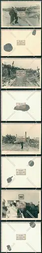 Foto 4x Polen Luftwaffe zerstörte Stadt kleine Hafen am Fluss 1939-40