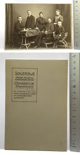 Orig. CDV Foto Familien mit Kinder Schwiegersöhne Töchter 1895 Atelier Schust