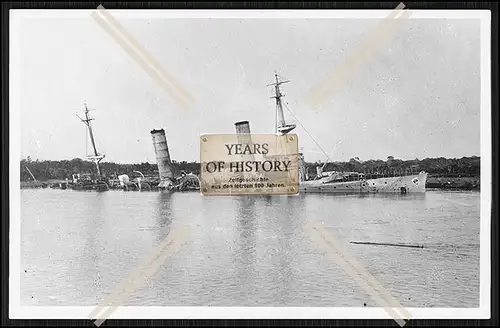 Foto SMS S.M.S. Königsberg 1905 Sinkend Kleiner Kreuzer Kaiserliche Marine