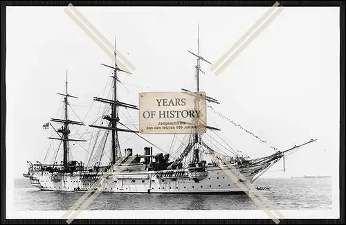 Foto SMS S.M.S. Charlotte 1886 Kreuzerkorvette Schulschiff ? der Kaiserlichen M