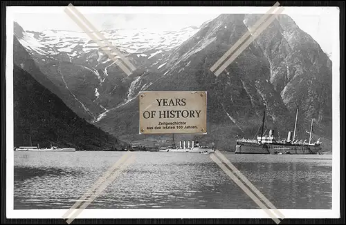 Foto Schiff Rostock und andere in Norwegen 1905-15 Kaiserliche Marine