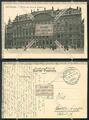 AK 1. WK Bruxelles Brüssel Maison des anciens Ducs de Braban 1916 Feldpost gel