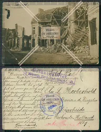 Foto AK 1. WK La Bassee Pas de Calais Feldpost 1915 gesendet nach Kerkrade Holl