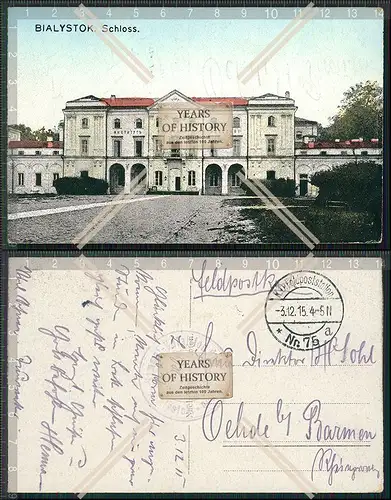 AK 1. WK Bialystok Polen Schloss 1915 Feldpost gelaufen