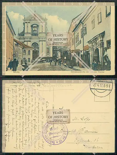 AK 1. WK Vilnius Wilna Litauen Ostrobramkirche 1917 Feldpost der heiligen There