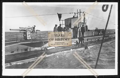 Foto 1.WK Weltkrieg 1914-1918 Unterseeboot U-Boot U ? 15cm Kanonengefecht Kaise