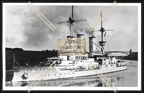 Foto SMS S.M.S. Wettin 1901 Linienschiff der Kaiserlichen Marine