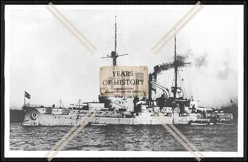 Foto SMS S.M.S. Elsass 1903 Linienschiff der Kaiserlichen Marine