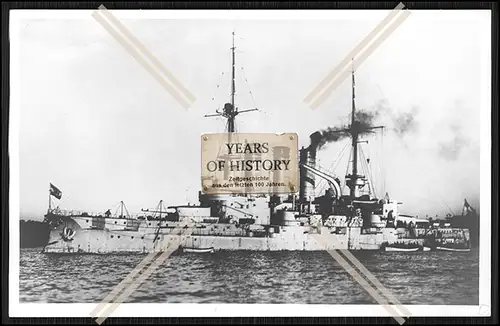 Foto SMS S.M.S. Elsass 1903 Linienschiff der Kaiserlichen Marine 