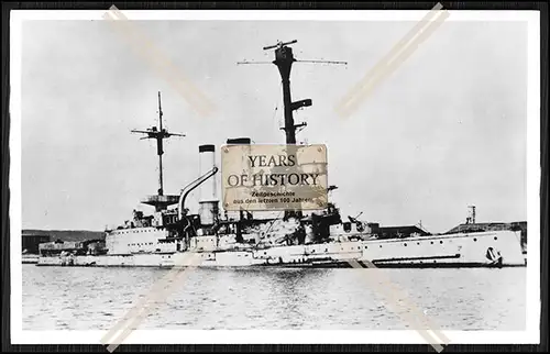Foto S.M.S. Schleswig-Holstein 1906 Linienschiff Kaiserliche Marine 