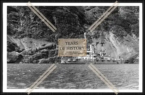 Foto S.M.S. Schleswig-Holstein 1906 Linienschiff in Norwegen Kaiserliche Marine