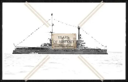 Foto S.M.S. Schleswig-Holstein 1906 Linienschiff Parade Mannschaft Kaiserliche 