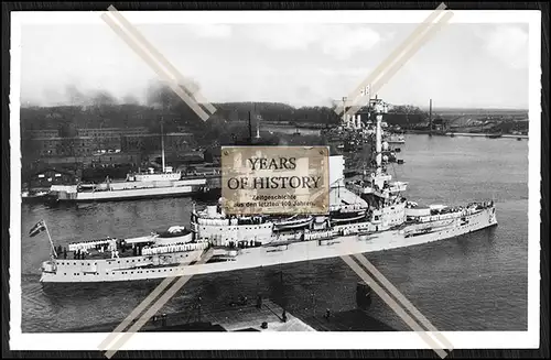 Foto S.M.S. Schlesien 1906 Linienschiff Kaiserliche Marine