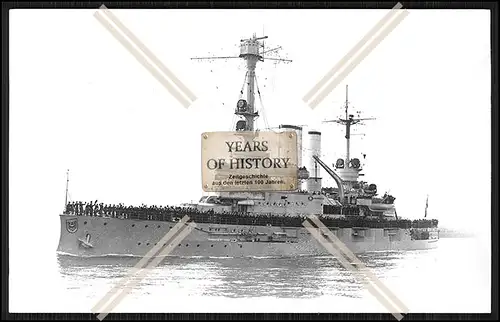 Foto S.M.S. Schlesien 1906 Linienschiff Parade Mannschaft Kaiserliche Marine 