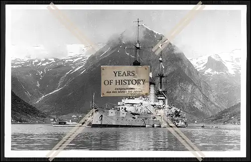 Foto S.M.S. Braunschweig 1902 Linienschiff in Norwegen Kaiserlichen Marine