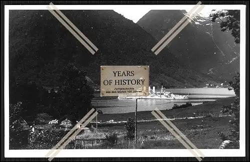 Foto S.M.S. Hannover 1905 Linienschiff in Norwegen Kaiserliche Marine