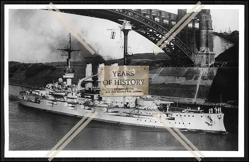 Foto S.M.S. Hannover 1905 Linienschiff im KW Kanal Kaiserliche Marine