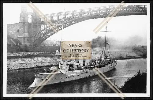 Foto S.M.S. Lübeck 1904 Kleiner Kreuzer im KW Kanal Kaiserliche Marine