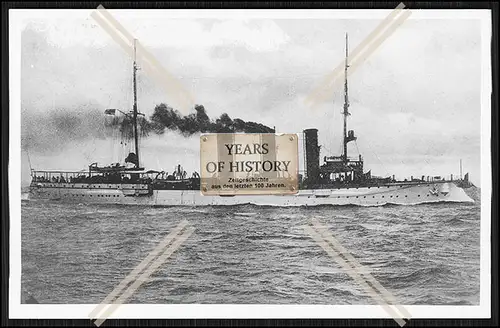 Foto S.M.S. Leipzig 1905 Kleiner Kreuzer Kaiserliche Marine 
