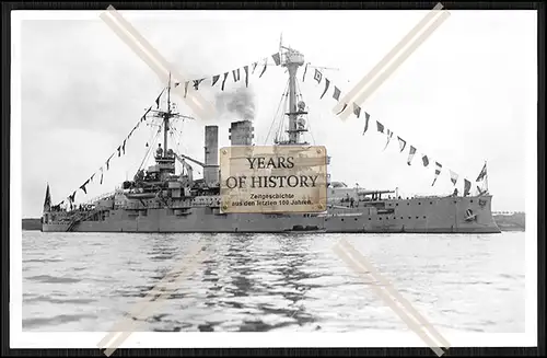 Foto S.M.S. Schlesien 1906 Linienschiff Flaggenparade Kaiserliche Marine
