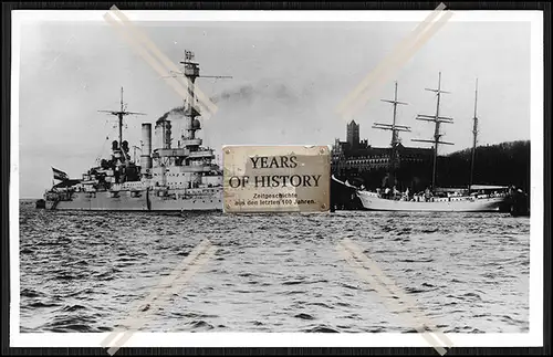 Foto S.M.S. Schlesien 1906 Linienschiff u. Niobe Kaiserliche Marine