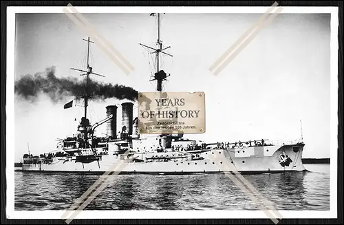 Foto S.M.S. Braunschweig 1902 Linienschiff Kaiserliche Marine  