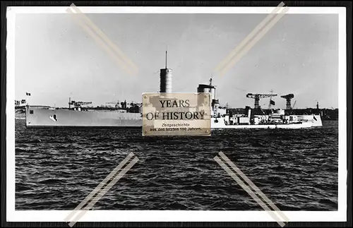 Foto S.M.S. Hessen 1903 Linienschiff als Zielschiff u. S.M.S. Blitz 1882 Kaiser