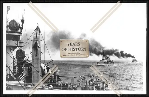 Foto S.M.S. Hessen 1903 Linienschiff u. Schlesien Kaiserliche Marine